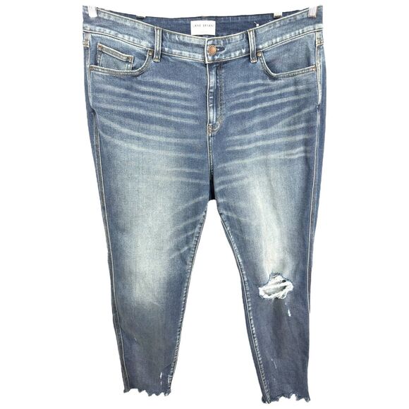 Lane Bryant Plus Size 20 Jeans‎ Ripped Distressed Raw Hem Skinny Stretch 475 - Picture 13 of 13